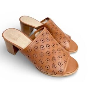 Jack Rogers Sandals Womens Size 6 Brown Roonie Open Toe Perforated Leather Slide